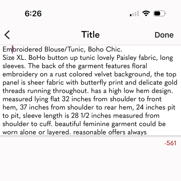 Aratta Burned Tulip Velvet Floral Embroidered Blouse/Tunic, Boho Chic. - Picture 9 of 9